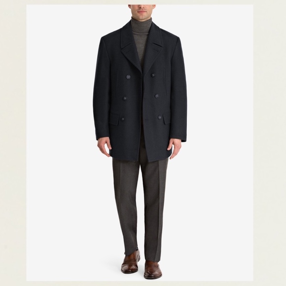 Lauren Ralph Lauren Luke Wool-Blend Peacoat NWT 42R Navy Double-Breasted - Picture 3 of 7